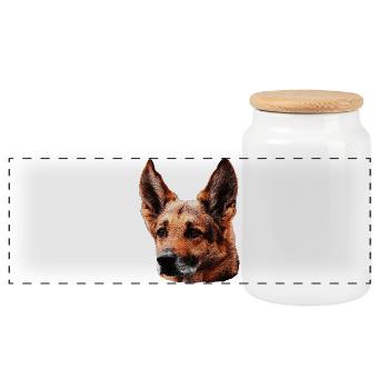 tolle haustieroutfits, Deutscher Schäferhund - Panorama Keksdose mit Holzdeckel - Weiß - Vorne