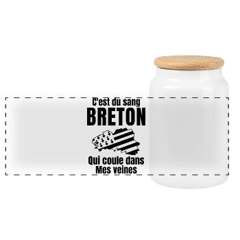 Bretagne, fierté Bretonne, j'aime la Bretagne - Boîte à biscuits avec couvercle en bois - blanc - Devant