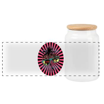 Summer Sunbeams Palm Tree Sunglasses - Panoramic Cookie Jar with Wooden Lid - white - Front