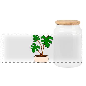 Mother's Day Gift Mother's Day Gift Idea - Panoramic Cookie Jar with Wooden Lid - white - Front