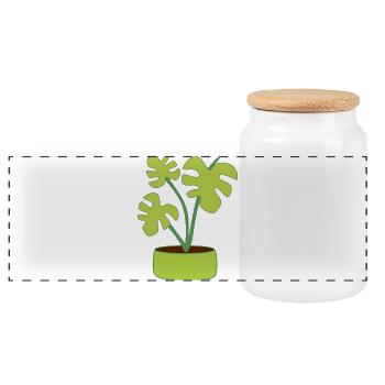 Mother's Day Gift Mother's Day Gift Idea - Panoramic Cookie Jar with Wooden Lid - white - Front