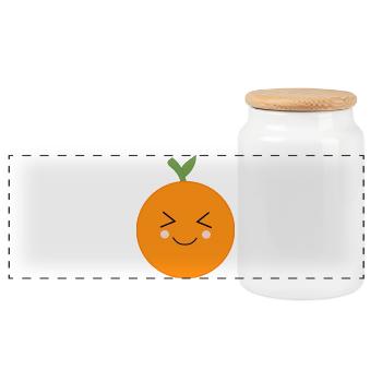 Orangen Frucht Früchte Kostüm Fasching Karneval - Panorama Keksdose mit Holzdeckel - Weiß - Vorne