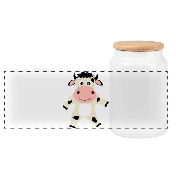 Vache Fermier Fermier Cadeaux Drôles - Boîte à biscuits avec couvercle en bois - blanc - Devant