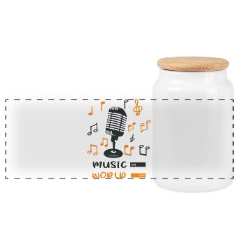 Musique À LA SORTIE DU MONDE - Boîte à biscuits avec couvercle en bois - blanc - Devant