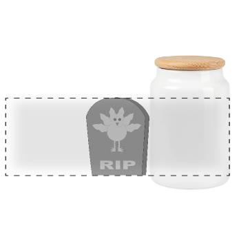 Gothic Alternative dead Christmas Turkey RIP - Panoramic Cookie Jar with Wooden Lid - white - Front