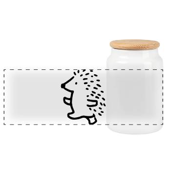 Hérisson - Boîte à biscuits avec couvercle en bois - blanc - Devant