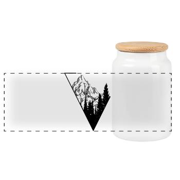 Design pending details - Panoramic Cookie Jar with Wooden Lid - white - Front