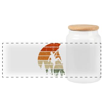 Sunset Summit Climber - Panoramic Cookie Jar with Wooden Lid - white - Front