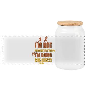 I'm not procrastinating. I'm doing side quests - Panoramic Cookie Jar with Wooden Lid - white - Front