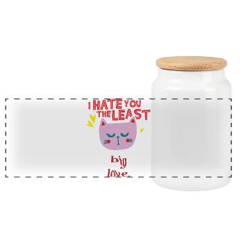big love valentine - Panorama Keksdose mit Holzdeckel - Weiß - Vorne