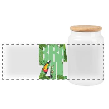 Brazilien - Panorama Keksdose mit Holzdeckel - Weiß - Vorne
