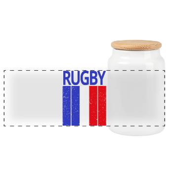 rugby, rugby fan, rugby player - Panoramic Cookie Jar with Wooden Lid - white - Front