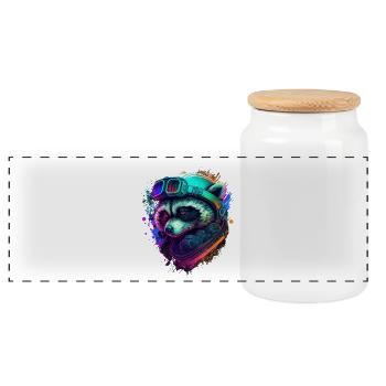 Raton Cosmo Néon Astral - Boîte à biscuits avec couvercle en bois - blanc - Devant