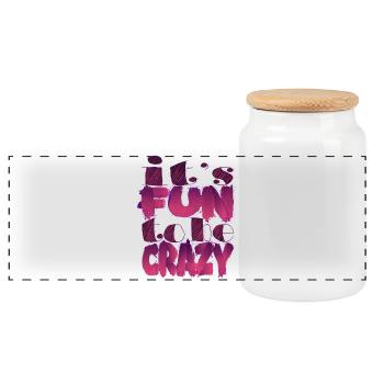 It's fun to be crazy - Boîte à biscuits avec couvercle en bois - blanc - Devant