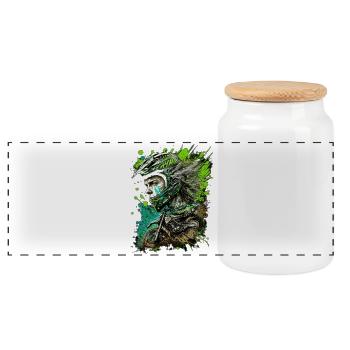 Motocross Splatter Neon Rider - Panoramic Cookie Jar with Wooden Lid - white - Front