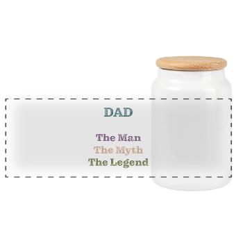 Papa The Legend Vatertagsgeschenk - Panorama Keksdose mit Holzdeckel - Weiß - Vorne