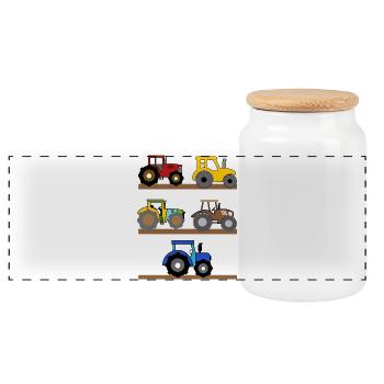 Machines agricoles tracteur Agriculture biologique Agriculteur Vie à la campagne - Boîte à biscuits avec couvercle en bois - blanc - Devant