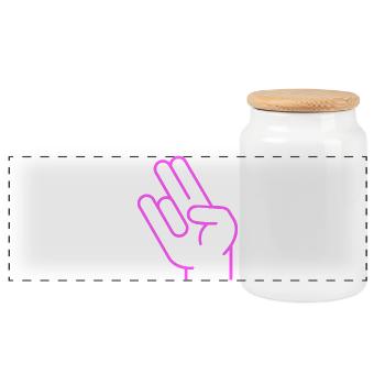 Shocker Hand Tuning Two in the pink one in stink - Panoramic Cookie Jar with Wooden Lid - white - Front