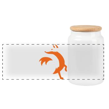 Esquisse du renard - Boîte à biscuits avec couvercle en bois - blanc - Devant