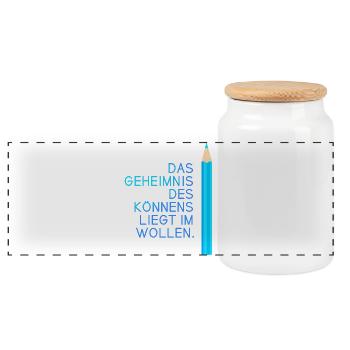 schule motivation einschulung prüfung abi spruch l - Panorama Keksdose mit Holzdeckel - Weiß - Vorne