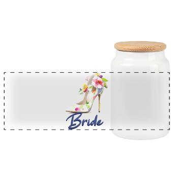 Construit - Boîte à biscuits avec couvercle en bois - blanc - Devant