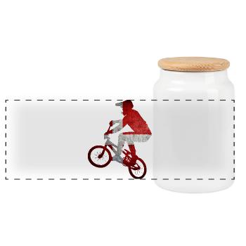 Dänische Flagge Moto Rider - Panorama Keksdose mit Holzdeckel - Weiß - Vorne