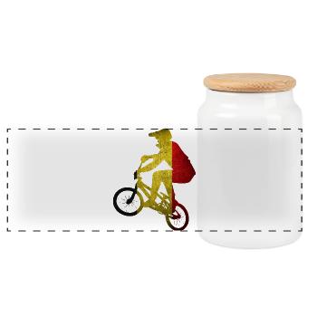 Grunge-Belgischer Flaggenradfahrer - Panorama Keksdose mit Holzdeckel - Weiß - Vorne