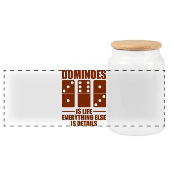 Domino Design - Panorama Keksdose mit Holzdeckel - Weiß - Vorne