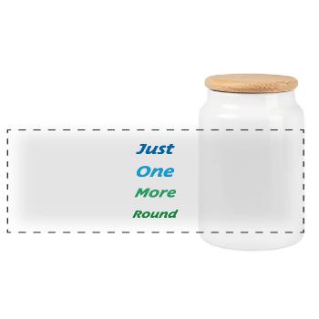 Just one more Round - Gaming Shirt - Panorama Keksdose mit Holzdeckel - Weiß - Vorne