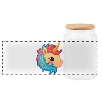 Licorne mignonne | Conception de licorne | Illustration - Boîte à biscuits avec couvercle en bois - blanc - Devant