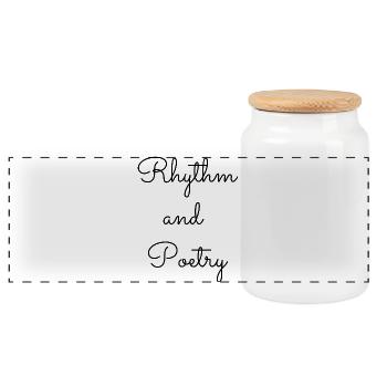 Rhythm and Poetry - Boîte à biscuits avec couvercle en bois - blanc - Devant