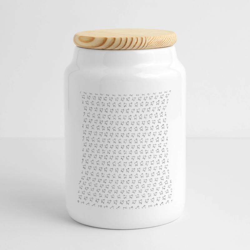Cannot analyse due to missing image Panoramic Cookie Jar with Wooden Lid