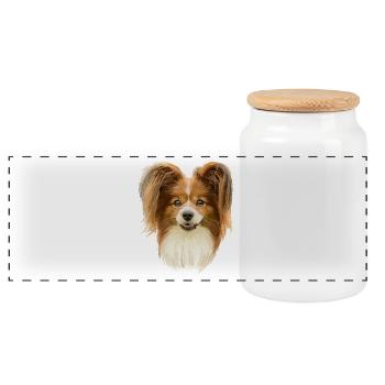 Papillon - Panorama Keksdose mit Holzdeckel - Weiß - Vorne