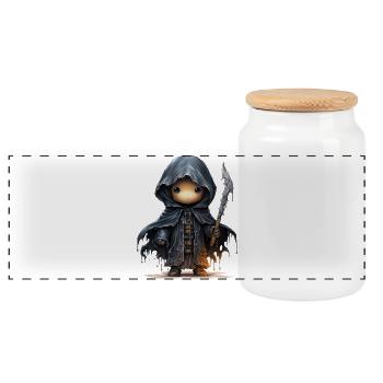 Süßer Geist Mit Schwert Fantasy Shirt - Panorama Keksdose mit Holzdeckel - Weiß - Vorne