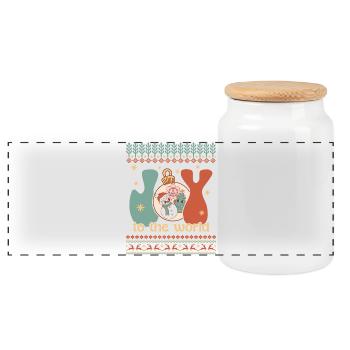 Pull de Noël moche - Boîte à biscuits avec couvercle en bois - blanc - Devant