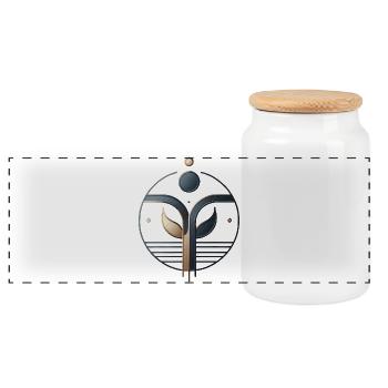 Organic Growth Symbol - Panoramic Cookie Jar with Wooden Lid - white - Front