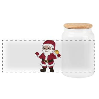 Père Noël Tshirt Cadeau Garçon Enfant Humour Noel - Boîte à biscuits avec couvercle en bois - blanc - Devant