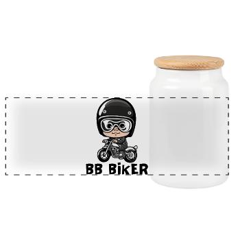 Baby Biker, Baby Biker, Baby Biker - Panorama Keksdose mit Holzdeckel - Weiß - Vorne