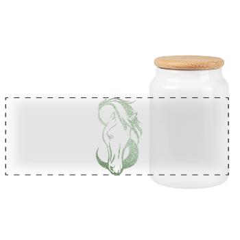 silhouette Cheval amour infini  - Boîte à biscuits avec couvercle en bois - blanc - Devant