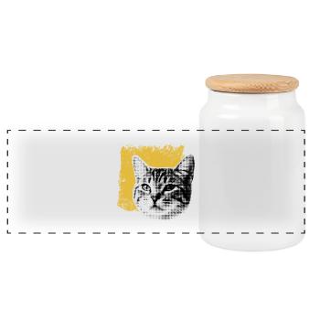 Premium Best Cat Dad Evere - Panoramic Cookie Jar with Wooden Lid - white - Front