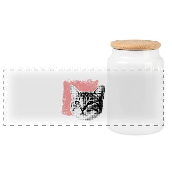 BEST CAT MUM - Panoramic Cookie Jar with Wooden Lid - white - Front