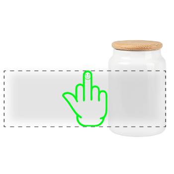 Doigt d’honneur heureux - Boîte à biscuits avec couvercle en bois - blanc - Devant