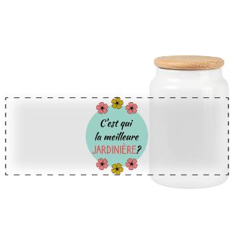 MAMIE - Boîte à biscuits avec couvercle en bois - blanc - Devant