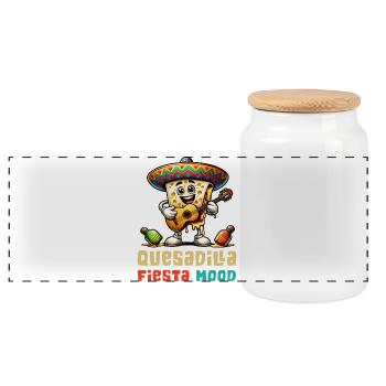 Quesadillas Fiesta Mood Mexico - Boîte à biscuits avec couvercle en bois - blanc - Devant