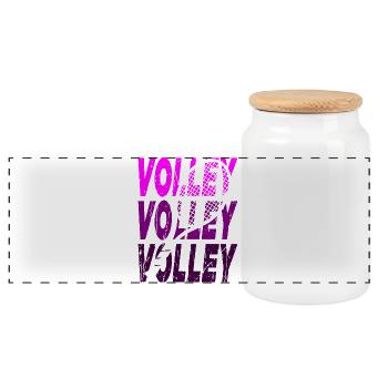 Coup préféré du volley de tennis Tasse préférée - Boîte à biscuits avec couvercle en bois - blanc - Devant