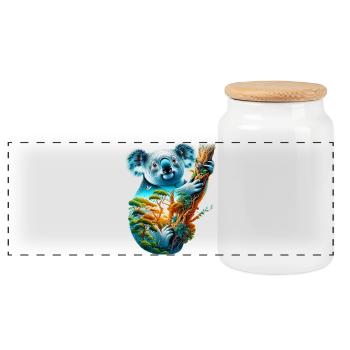 Koala - Boîte à biscuits avec couvercle en bois - blanc - Devant