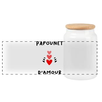 PAPOUNET. PAPA. FÊTE DES PÈRES. BONNE FÊTE PAPA - Boîte à biscuits avec couvercle en bois - blanc - Devant