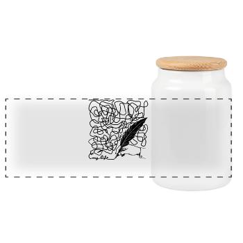 Ma vie est compliquée à expliquer Lettre - Boîte à biscuits avec couvercle en bois - blanc - Devant