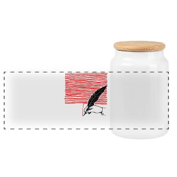 Écriture automatique Letter - Boîte à biscuits avec couvercle en bois - blanc - Devant