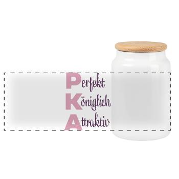 Perfekt Königlich Attraktiv - Panorama Keksdose mit Holzdeckel - Weiß - Vorne
